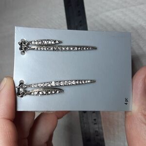 4pc Set: Shimmering Pavé Tapered Pendants / Charms